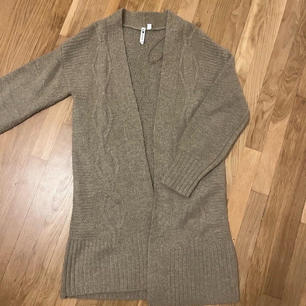 Cable knit cardigan duster